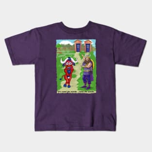 Minnesota Vikings Fans - Kings of the North vs Pee Pee Dancing Pasture Grazers Kids T-Shirt